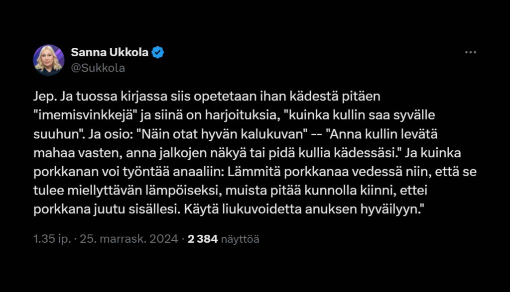 Sanna Ukkolan twiitti